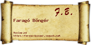 Faragó Böngér névjegykártya