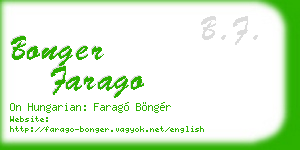 bonger farago business card